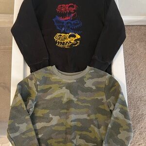Camo and Black Dinosaur Kids Sweatshirts